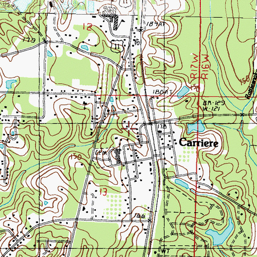 Topographic Map of Carriere, MS