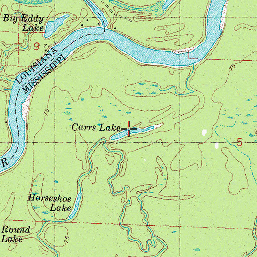 Topographic Map of Carrs Lake, MS