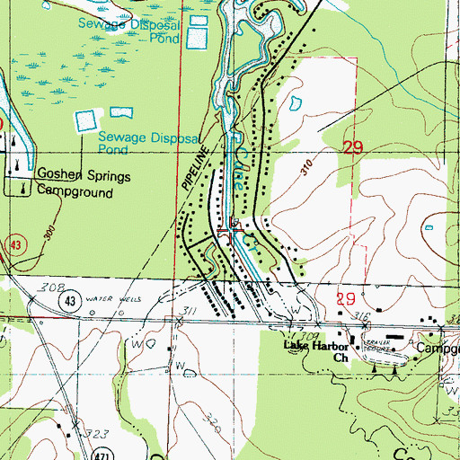 Topographic Map of Carter Creek, MS