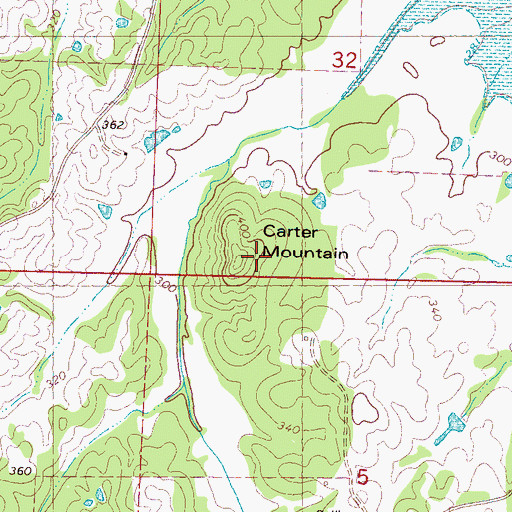 Topographic Map of Carter Mountain, MS