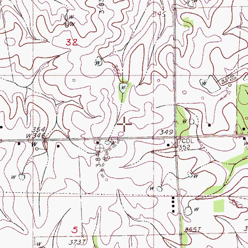 Topographic Map of Caruthers School, MS