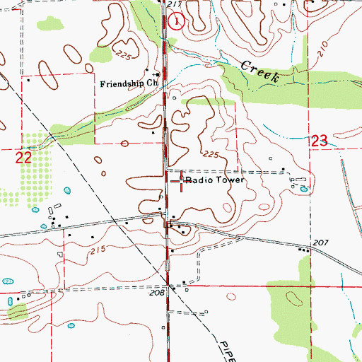 Topographic Map of Township of Richland, AR