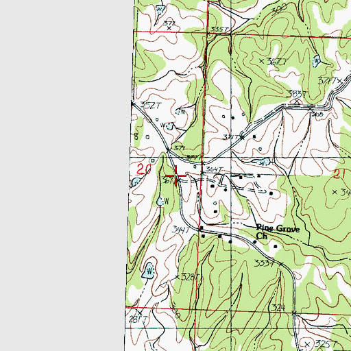 Topographic Map of Cascilla School, MS
