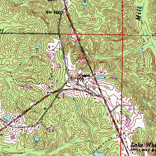 Topographic Map of Cason Baptist Church, MS