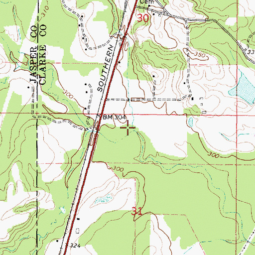 Topographic Map of Castaffa Creek, MS