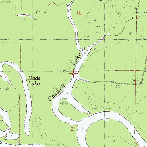 Topographic Map of Caswell Lake, MS