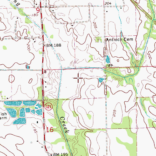 Topographic Map of Township of Spring Creek, AR