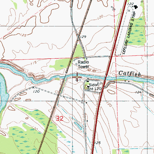 Topographic Map of Catfish Bayou, MS