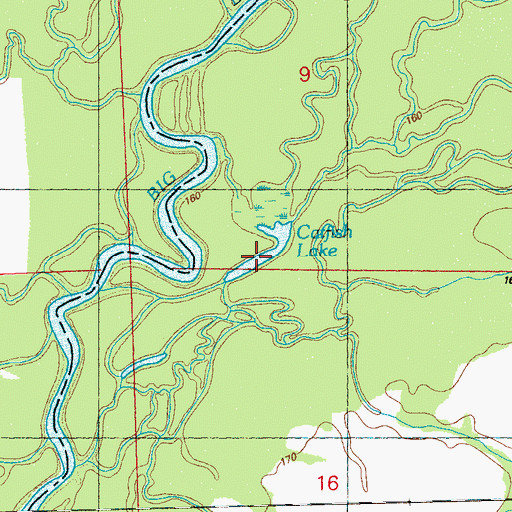 Topographic Map of Catfish Lake, MS