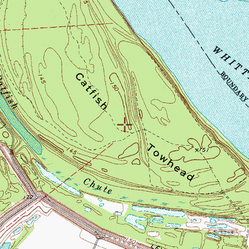 Topographic Map of Catfish Towhead, MS