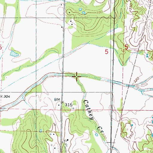 Topographic Map of Cathey Creek, MS