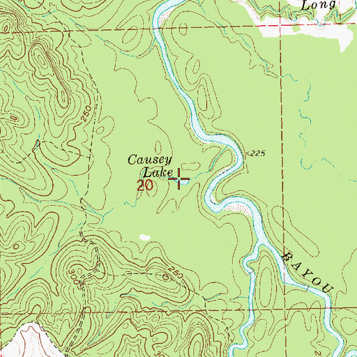 Topographic Map of Causey Lake, MS