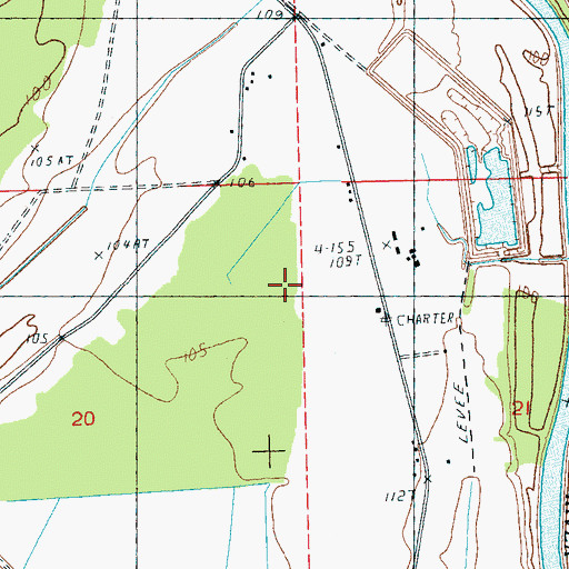 Topographic Map of Cedar Falls School, MS