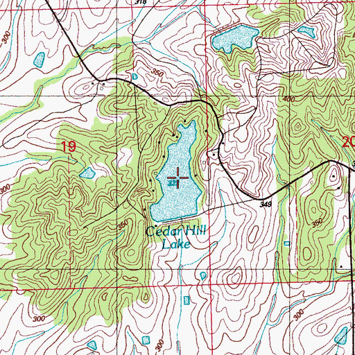 Topographic Map of Cedar Hill Lake, MS