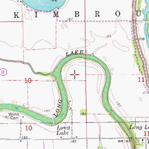 Topographic Map of Township of Kimbrough, AR