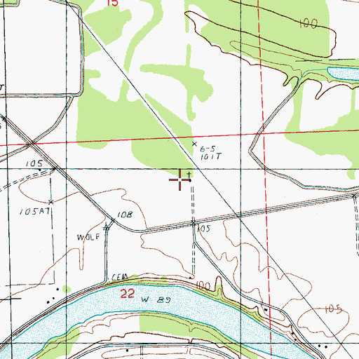 Topographic Map of Center Point Church, MS