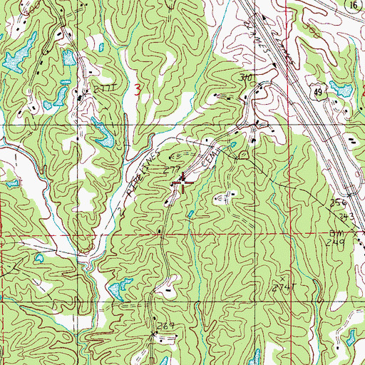 Topographic Map of Center Ridge Church, MS