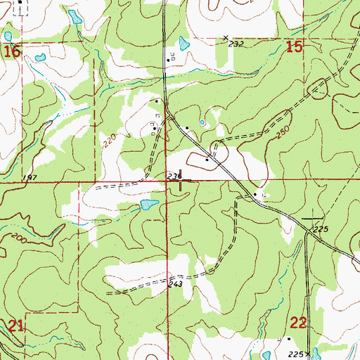 Topographic Map of Township of Mill Creek, AR