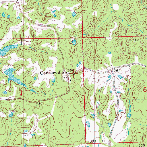 Topographic Map of Centerville Baptist Church, MS
