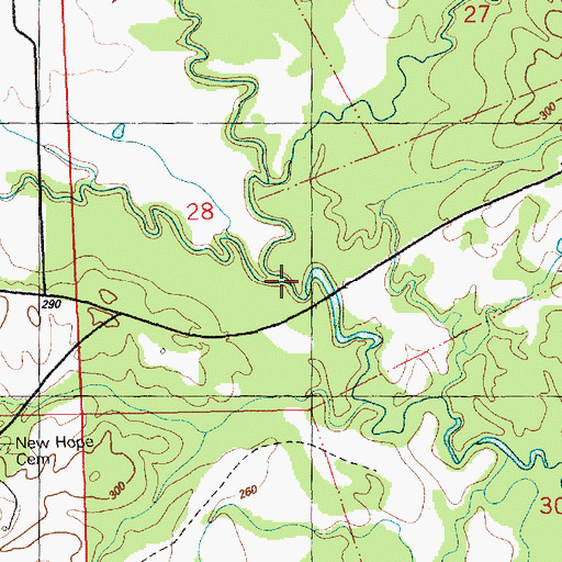 Topographic Map of Centreville Creek, MS