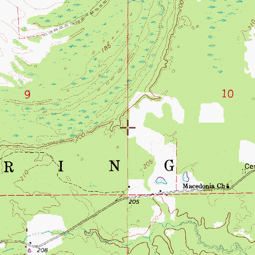 Topographic Map of Township of Spring, AR