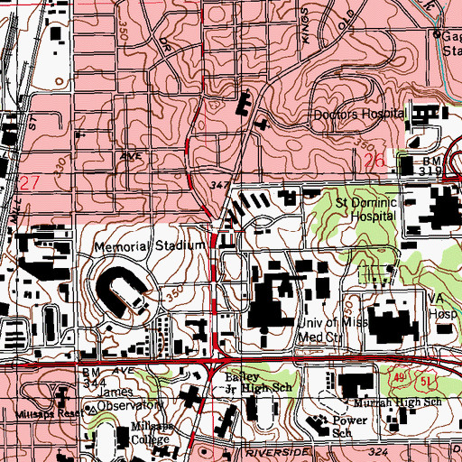 Topographic Map of Cerebral Palsy Hospital, MS