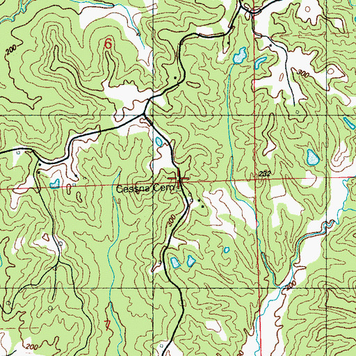 Topographic Map of Cessna Cemetery, MS