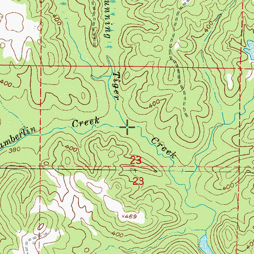 Topographic Map of Chamberlin Creek, MS