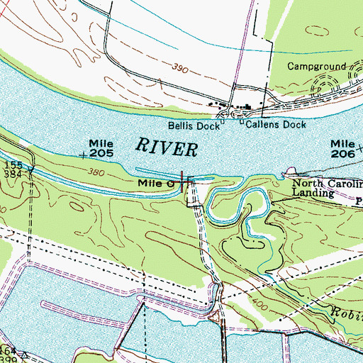 Topographic Map of Chambers Creek, TN