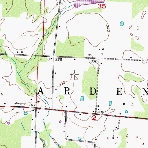 Topographic Map of Township of Arden, AR
