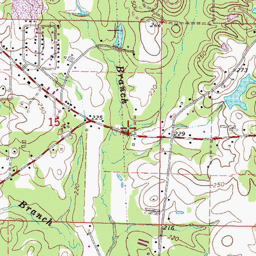 Topographic Map of Channel Branch, MS