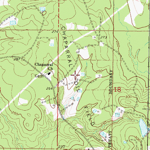 Topographic Map of Chaparral Oil Field, MS