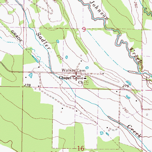 Topographic Map of Chapel Grove Baptist Church, MS