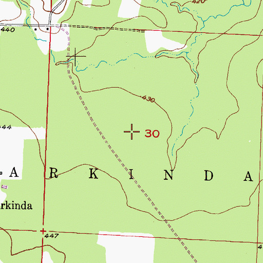 Topographic Map of Township of Arkinda, AR