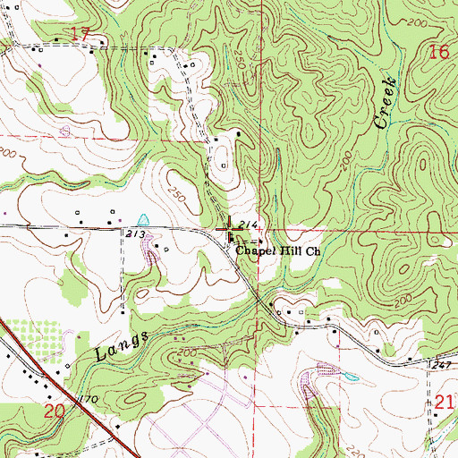 Topographic Map of Chapel Hill Church, MS