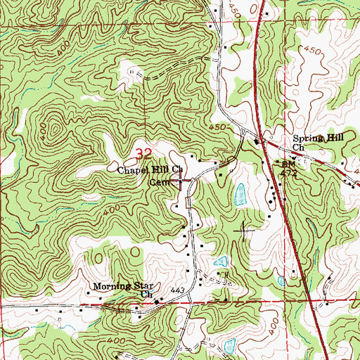 Topographic Map of Chapel Hill Church, MS