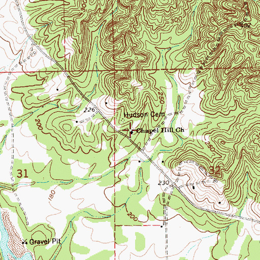 Topographic Map of Chapel Hill Church, MS