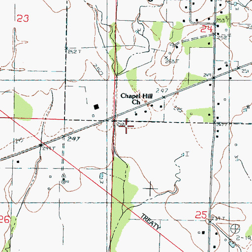 Topographic Map of Chapel Hill Church, MS