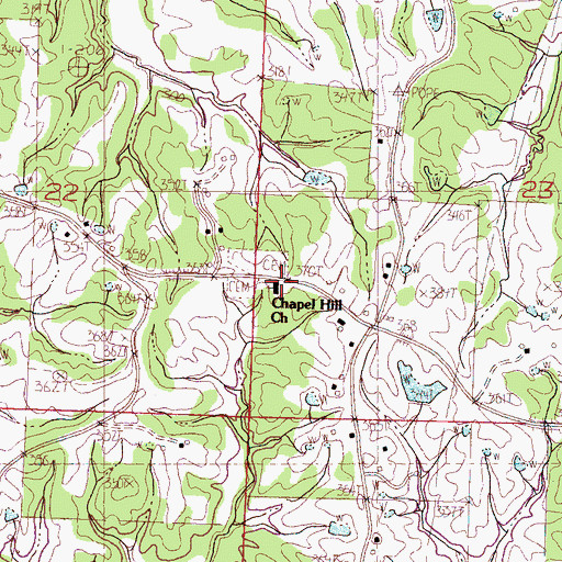 Topographic Map of Chapel Hill Church, MS