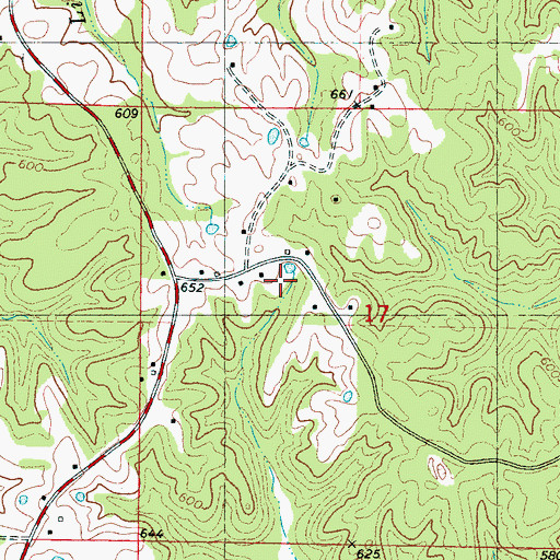 Topographic Map of Chapman School, MS