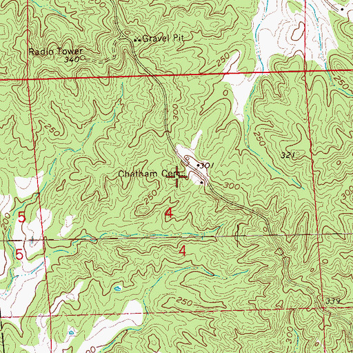 Topographic Map of Chatham Cemetery, MS