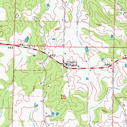 Topographic Map of Cherry Chapel, MS