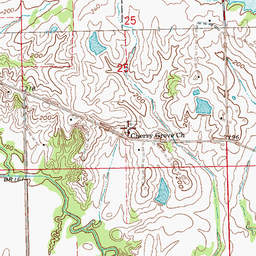 Topographic Map of Cherry Grove Church, MS