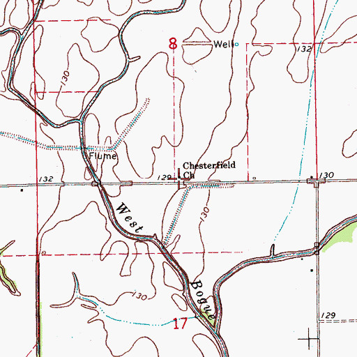Topographic Map of Chesterfield Church, MS
