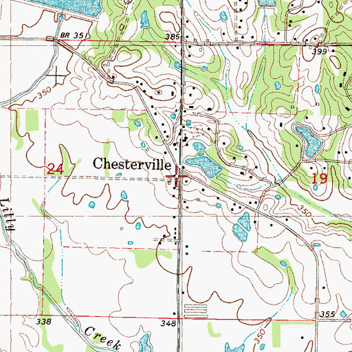 Topographic Map of Chesterville, MS
