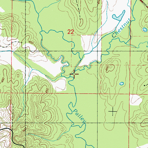 Topographic Map of Chestnut Creek, MS