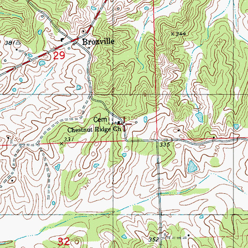 Topographic Map of Chestnut Ridge Church, MS