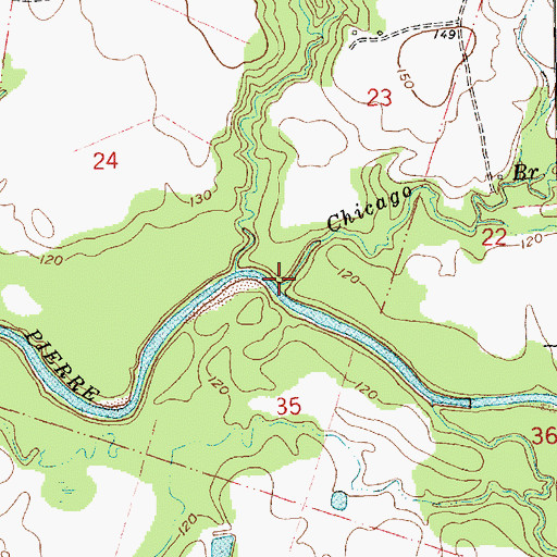 Topographic Map of Chicago Branch, MS