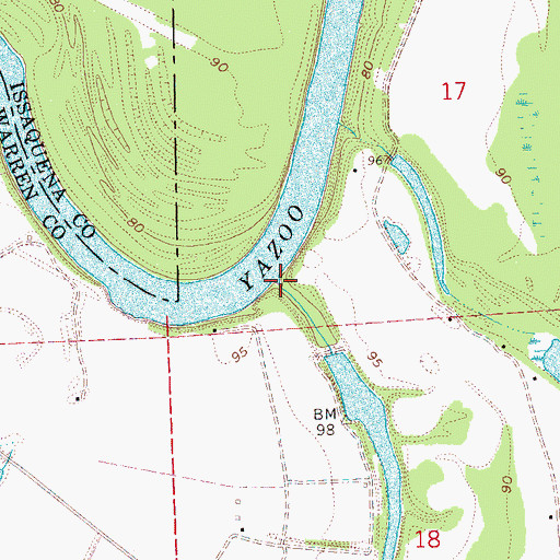 Topographic Map of Chickasaw Bayou, MS