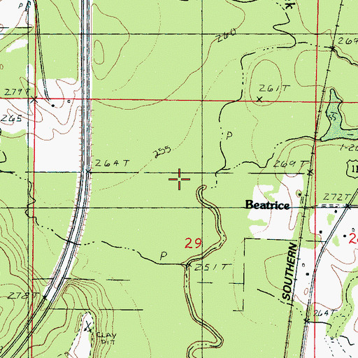 Topographic Map of Chicwillasaw Creek, MS